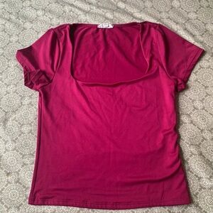 Magenta short sleeve square top